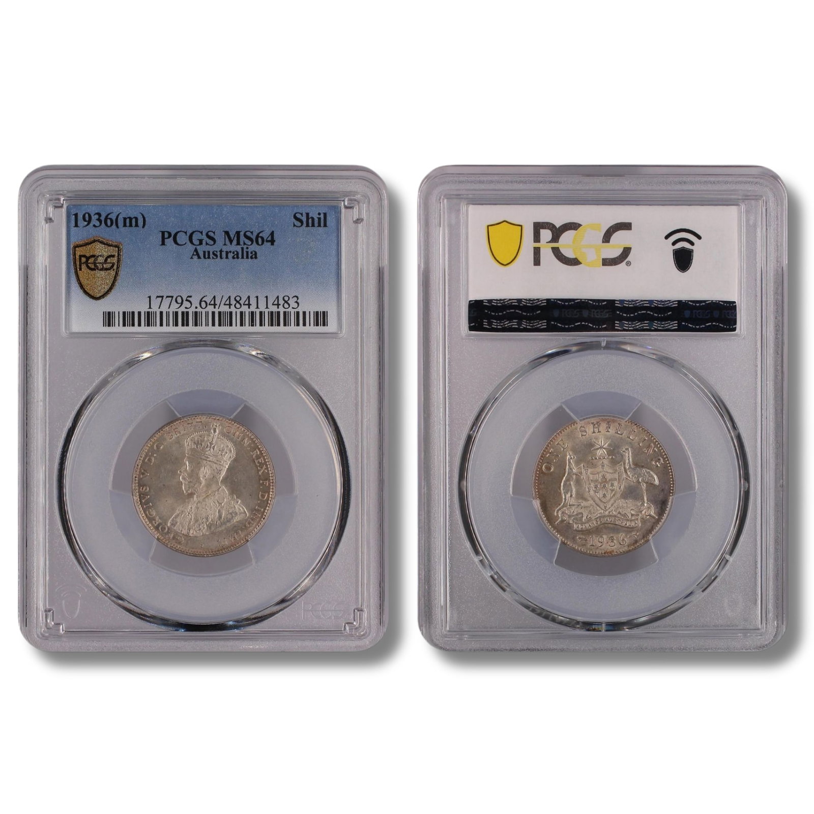 Australia 1936 Silver (925) Shilling, PCGS MS64 (Pop 24): Higher grades 36 Size ASW 0.1636 Troy oz Medium Coins, Monies & Stamps Exhibited Coins, Australia & New Zealand