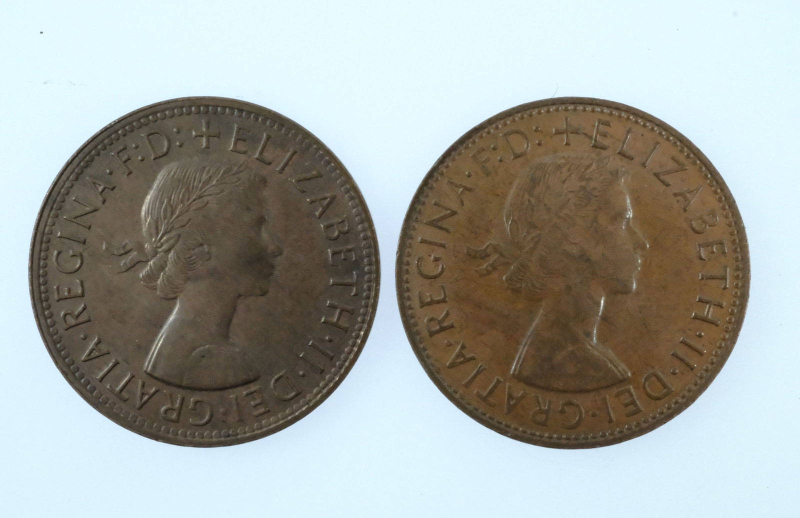 Australia 1959 (M) & 1959 Y. (P) 1d's, Uncirculated - 2