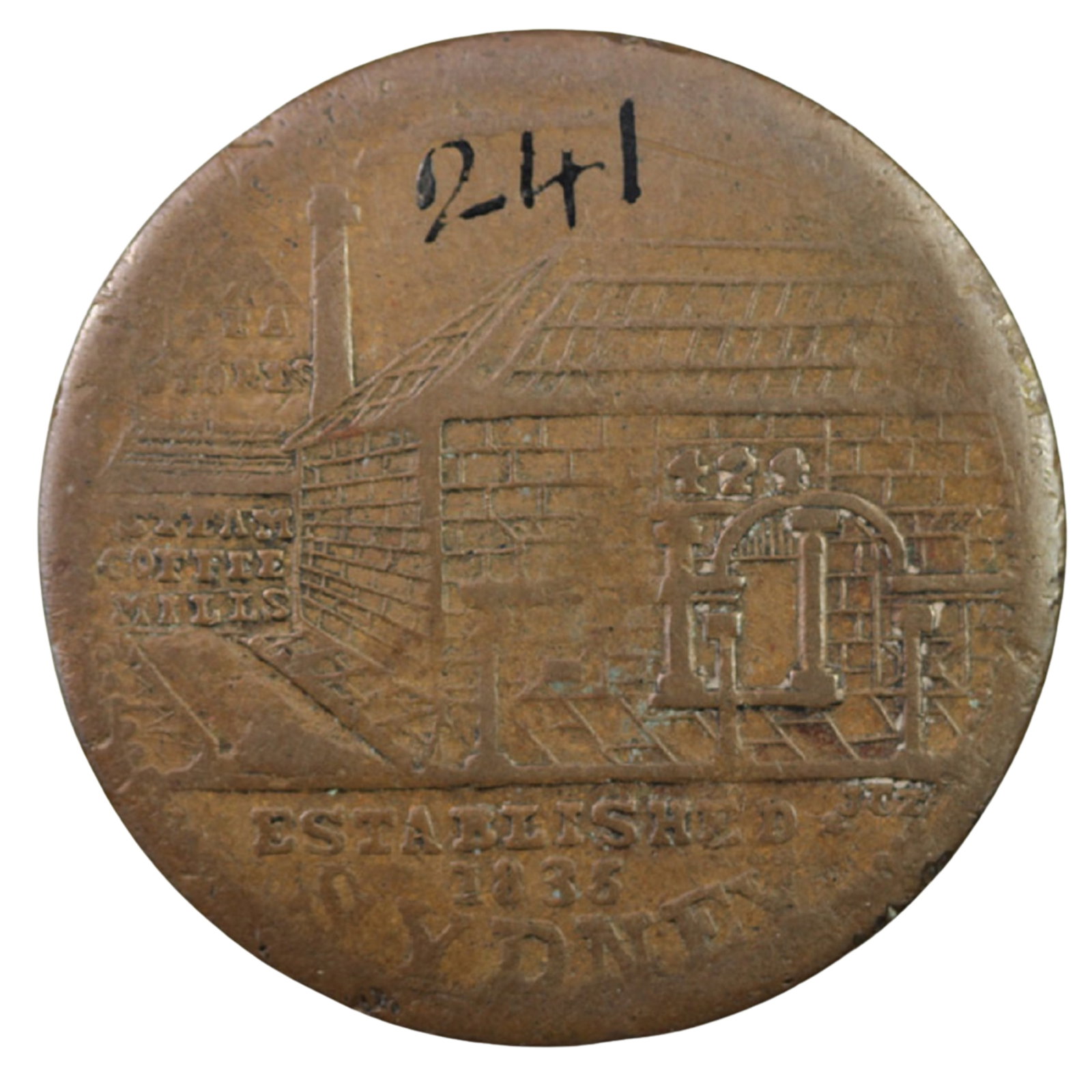 Australia 1853 'Peek & Campbell - Tea Stores' Sydney Penny Token, good Extremely Fine for issue (1 of 2)