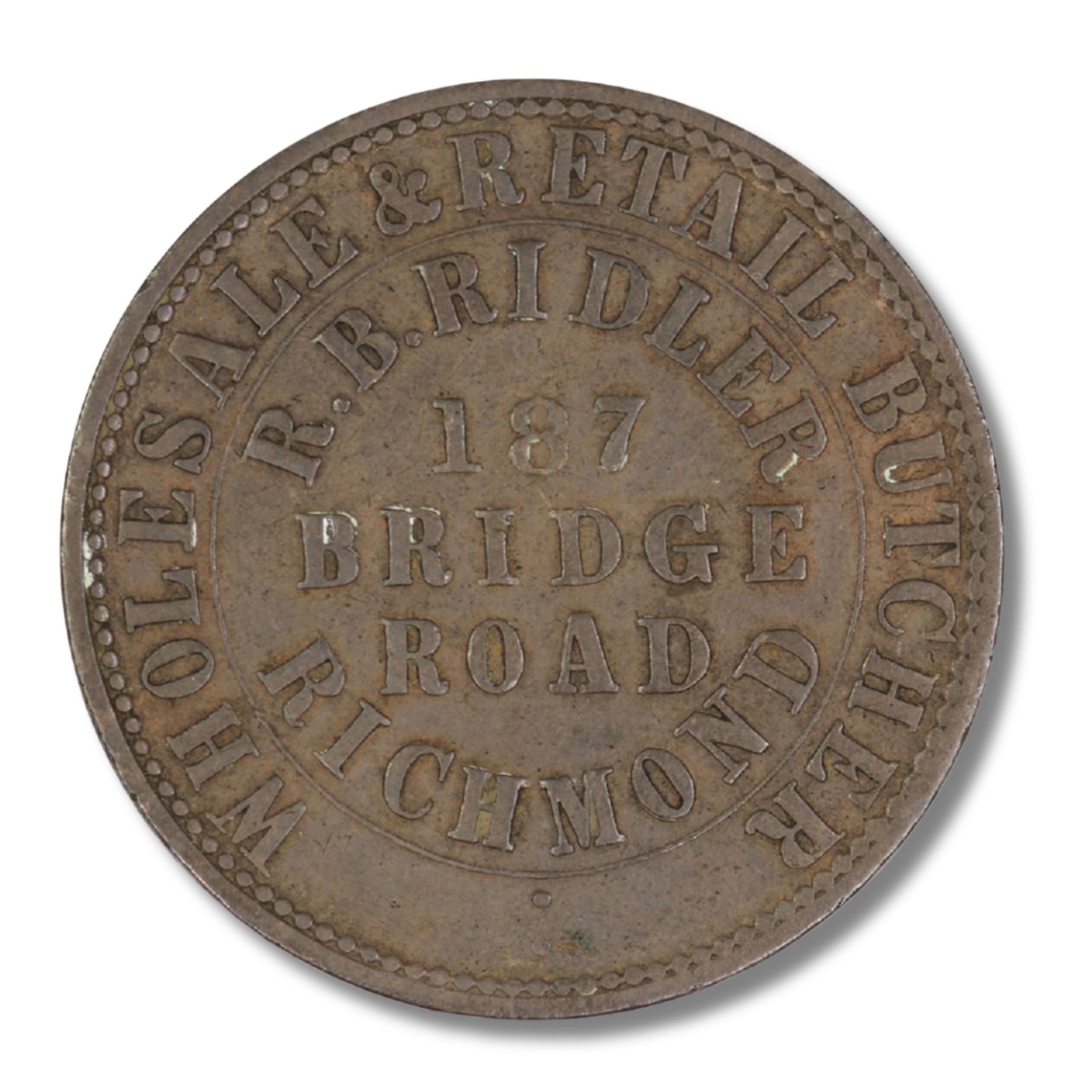 Australia 1862 'R B Ridler' Melbourne Penny Token, Very Fine: Renniks# 445. Rarity 4 Size Diameter 34mm Medium Coins, Monies & Stamps Exhibited Coins, Australia & New Zealand