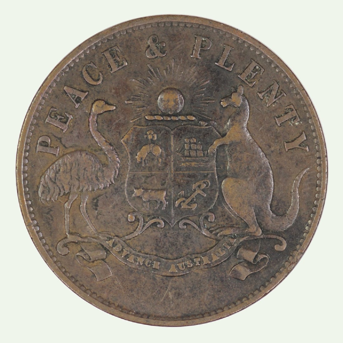 Australia 1863 'Merry & Bush' Queensland Penny Token, Very Fine - 2