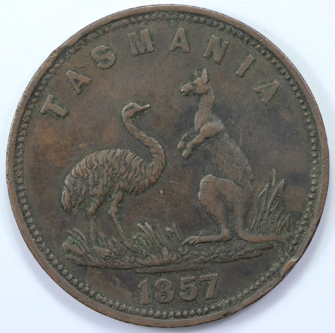 Australia 1857 'Samuel Henry' Deloraine Penny Token, about Extremely Fine - 2