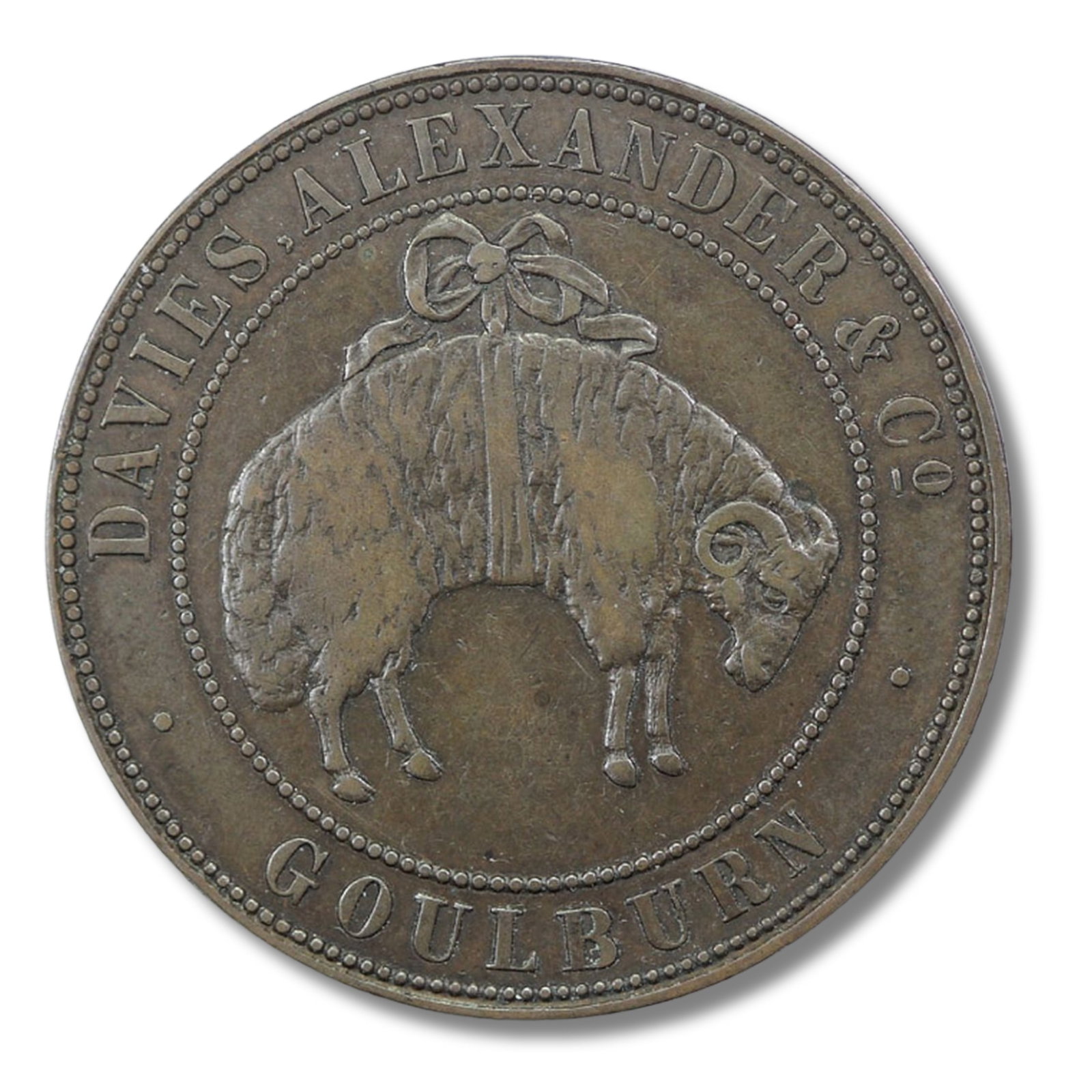 Australia 'Alexander Davies & Co.' Goulburn Penny Token (ND - circa 1860s), good Very Fine: Renniks# 103. Rarity 4 Size Diameter 34mm Medium Coins, Monies & Stamps Exhibited Coins, Australia & New Zealand