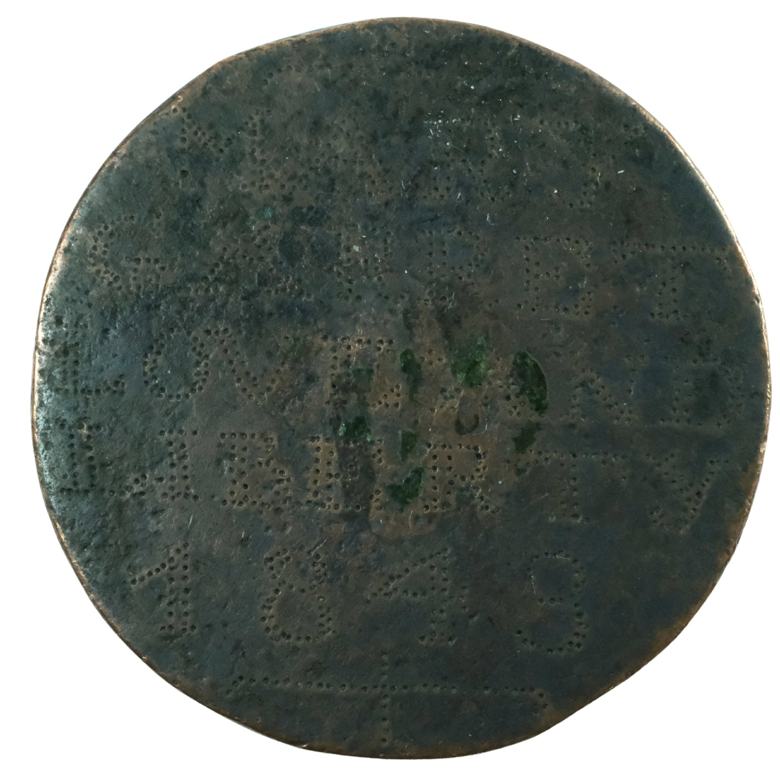 Australia circa 1843 Convict Love Token Mary Garrett alias Jones (Age 32) on 1797 1d Coin Engraved - 2