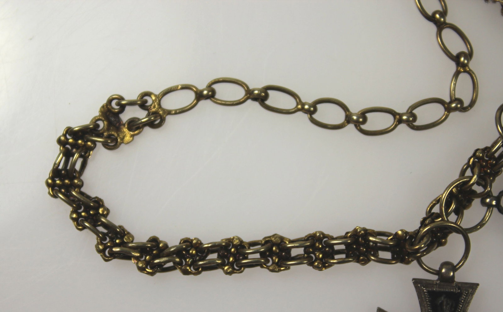 Austro - Hungarian Military Miniature Medals in Silver, Gold & Base Metal on a Gilded Silver Chain - 10