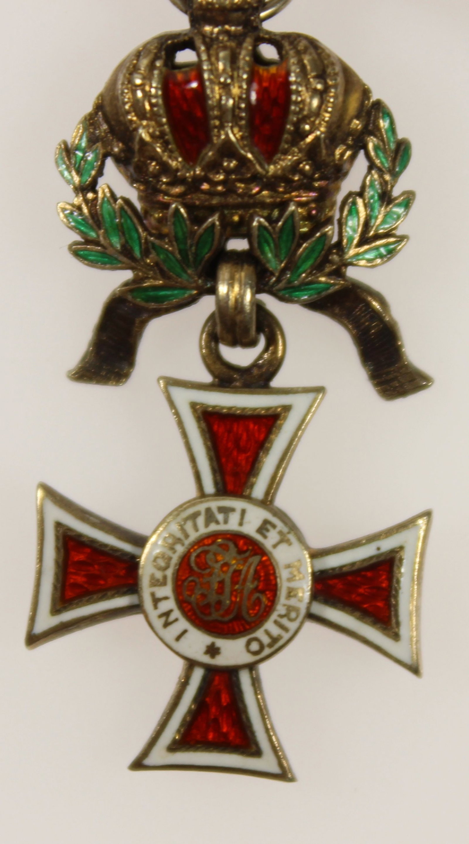 Austro - Hungarian Military Miniature Medals in Silver, Gold & Base Metal on a Gilded Silver Chain - 4