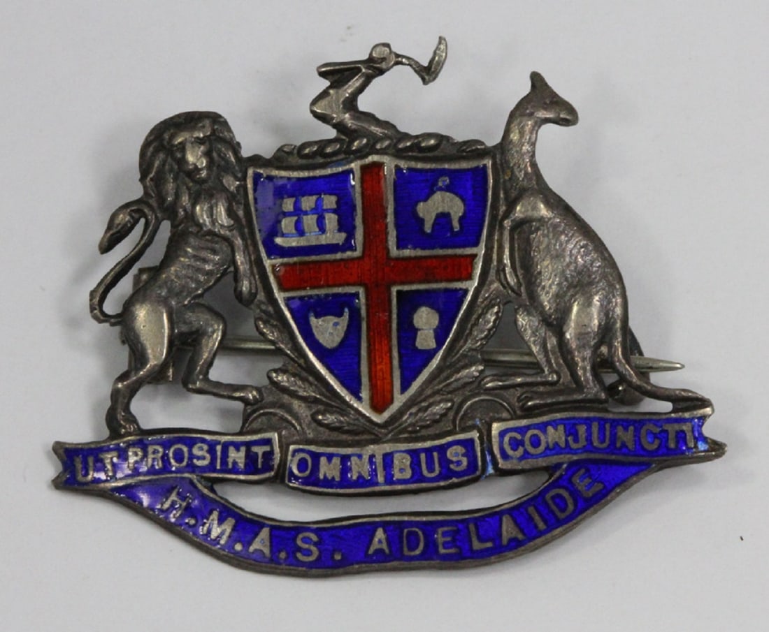 Australia RAN 1924 H.M.A.S. Adelaide 'King Neptune' Induction with Original Silver Badge - 2