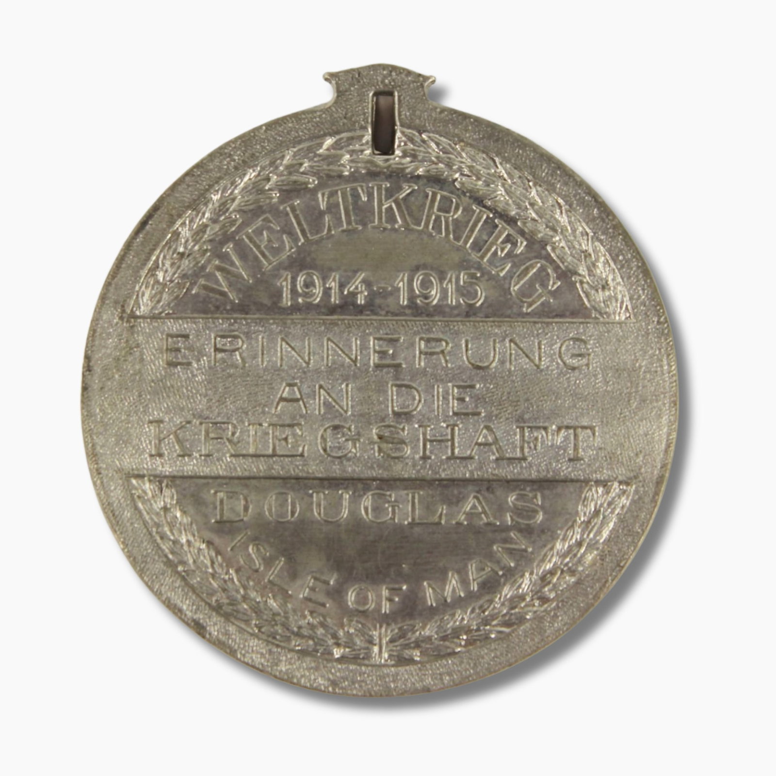 Great Britain (Isle of Man) WW1 1914 - 1915 Knockaloe Internment Camp Medal, Uncirculated: During WWI Knockaloe a small town on the Isle of Man housed 23,000 'aliens' who were rounded up and interned being deemed potential enemies of Great Britain Size Diameter 45mm Medium Coins, Monies &