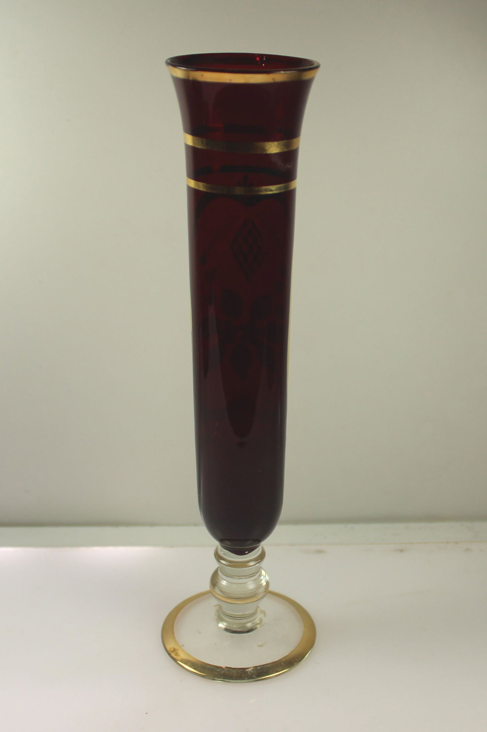 Venetian Glass Stem Vase with enamelled Floral Decoration - 2