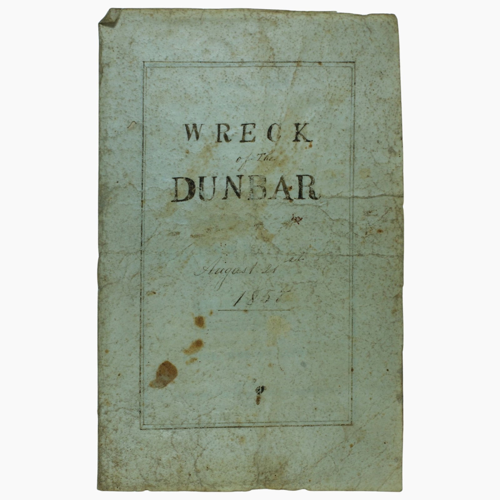 James Fryer, 'Wreck of the Dunbar - A Narrative of the Melancholy Wreck of the Dunbar' (1857): Unique First Edition with hand-coloured Plates with contemporary Vellum Dust Jacket Condition Clean copy Medium Books, Maps & Manuscripts Literature The Dunbar was a timber three-masted full-rigged