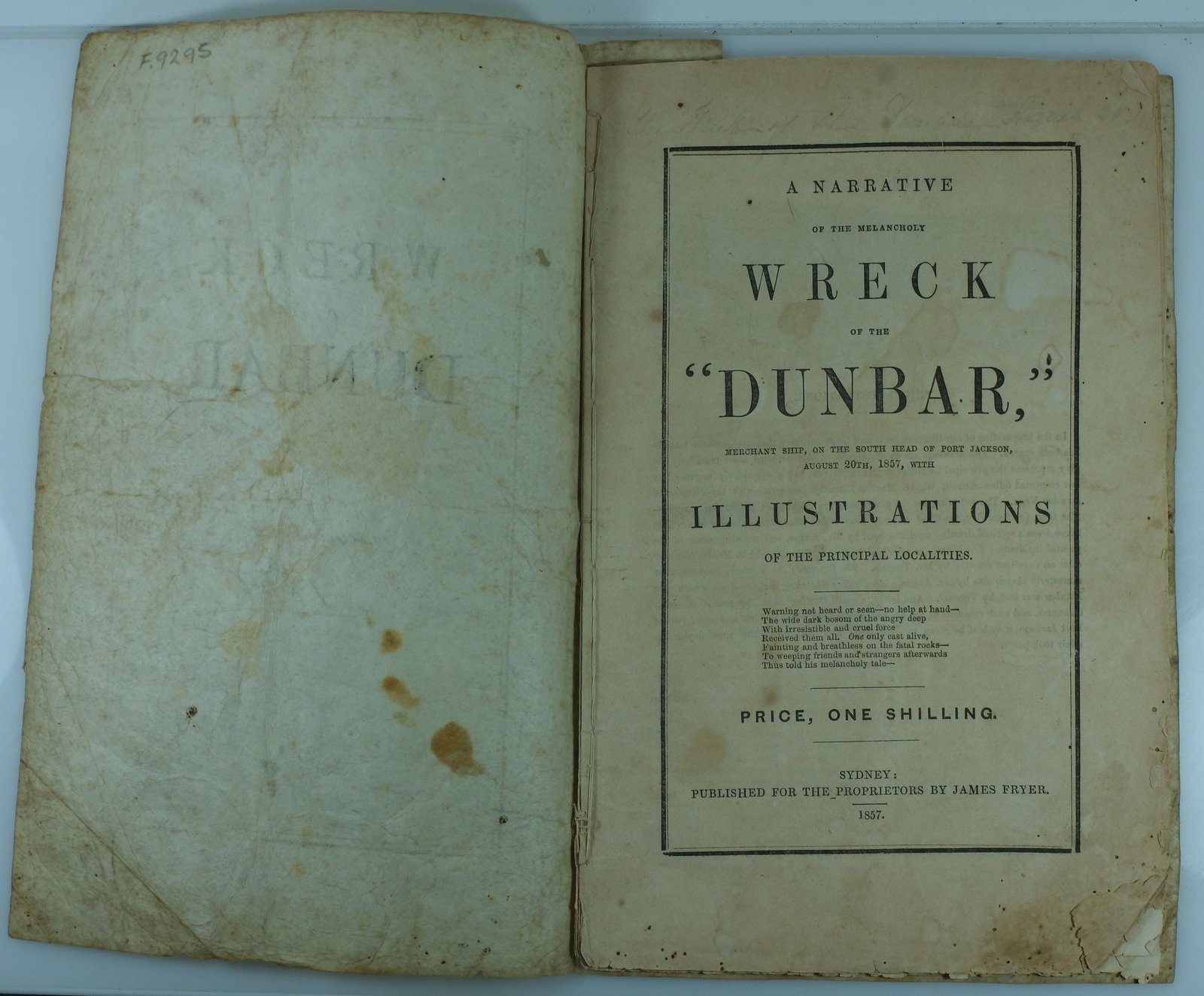 James Fryer, 'Wreck of the Dunbar - A Narrative of the Melancholy Wreck of the Dunbar' (1857) - 3