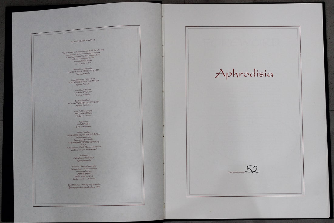 Gene van Grecken, 'Aphrodisia' Leather Bound 1986 First Edition - 2