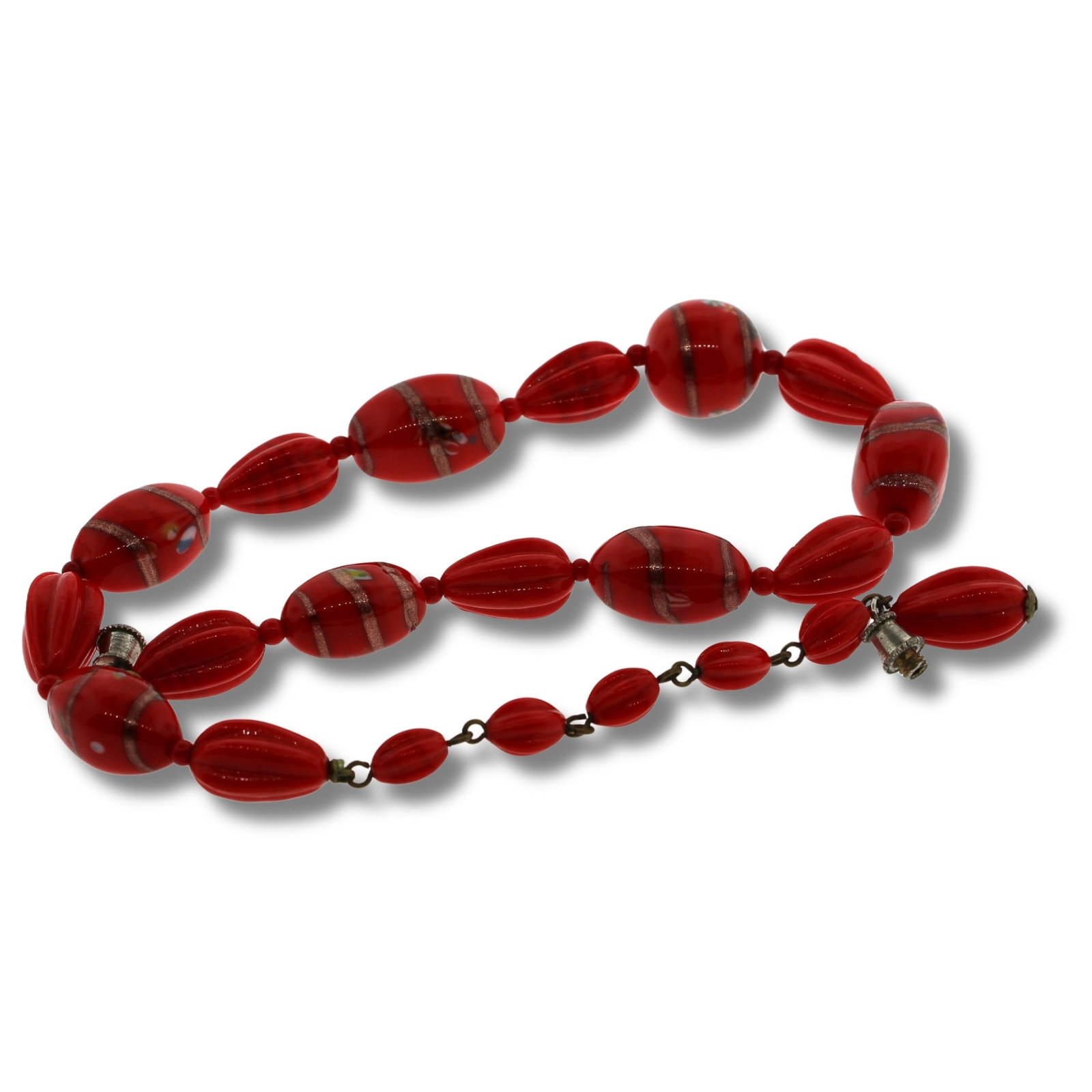 Vintage Italian Glass Bead Necklace: . Size Open Length 38cms Medium Jewelry