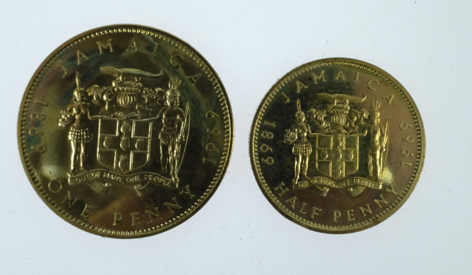 Jamaica 1969 Proof Halfpenny & Penny, about FDC Cased (2 coins) - 2
