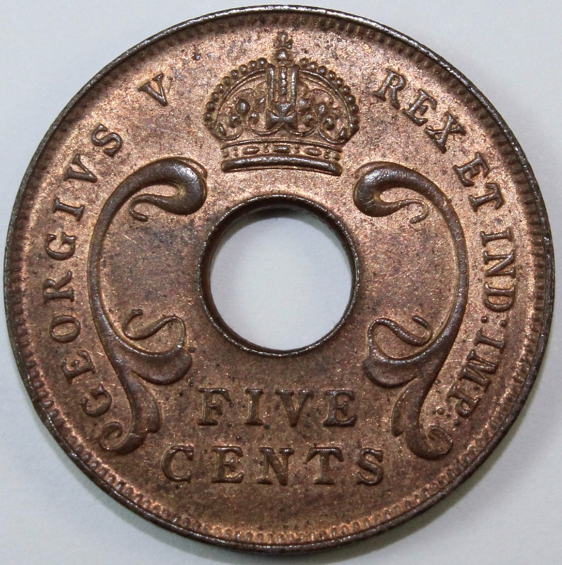 East Africa (British) 1924 (L) Five Cent, Uncirculated - 2