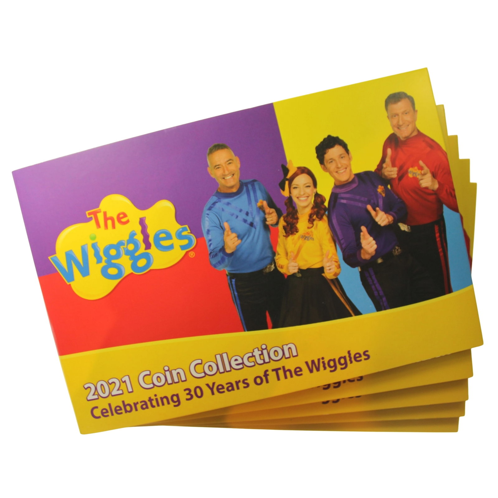 Australia 2021 'Wiggles' Al-Br $1 (2) & Coloured $2 (4) Collection Uncirculated (5 sets of 6 coins): In Commemorative Folder Medium Coins, Monies & Stamps Exhibited Coins, Australia & New Zealand