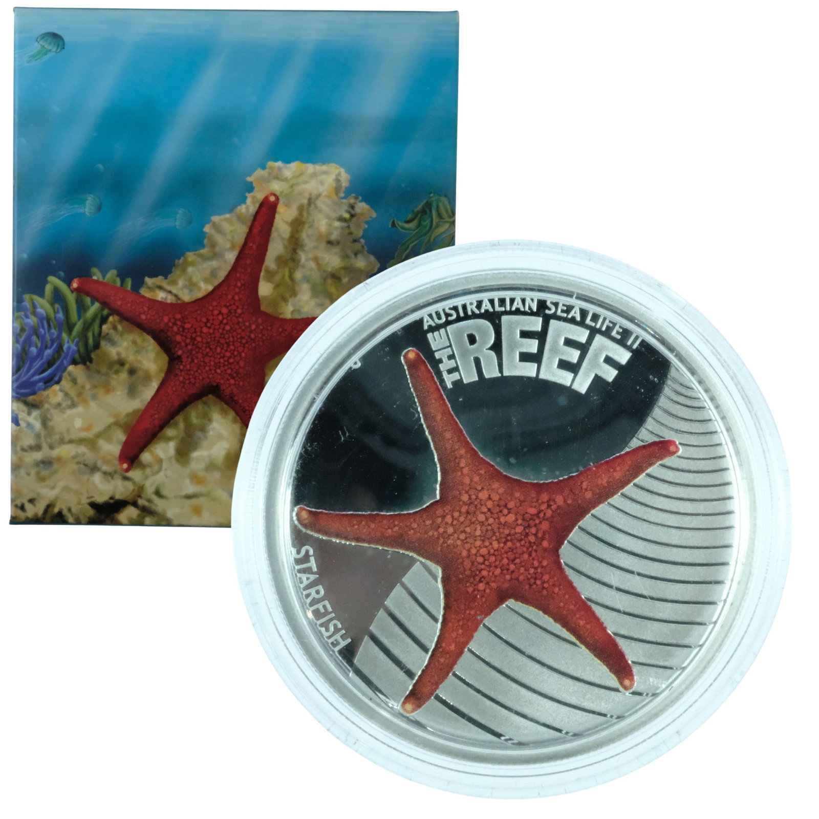 Australia 2011 Silver (999) 'Starfish' Coloured Proof 50c, FDC: Cert 6865/10000 Size ASW 1/2 Troy oz Medium Coins, Monies & Stamps Exhibited Coins, Australia & New Zealand