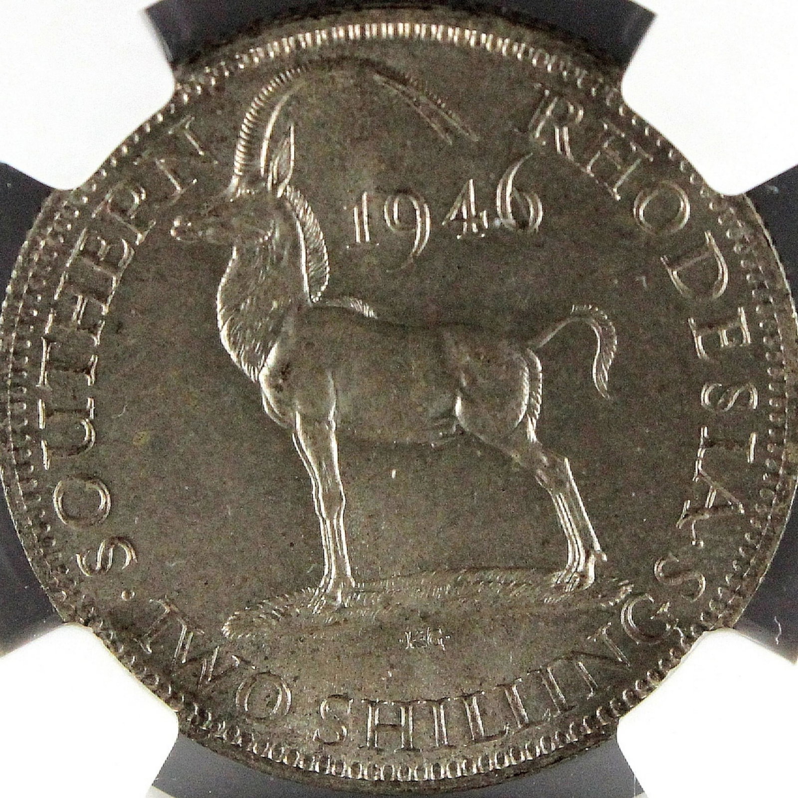 Southern Rhodesia 1946 2 Shillings, NGC MS62: A very good grade for this scarce coin Medium Coins, Monies & Stamps Exhibited Coins, Africa