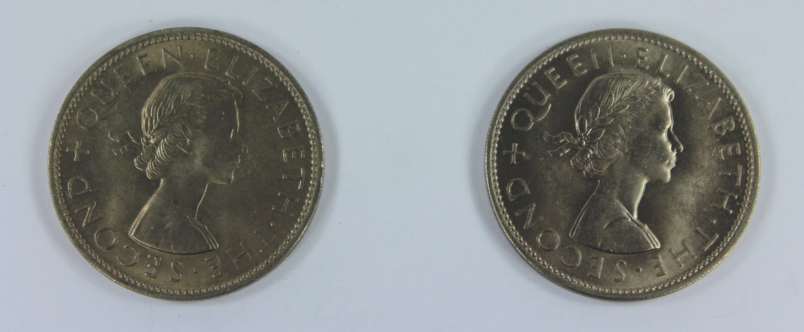 New Zealand 1962 & 1963 Half Crowns, Choice Uncirculated - 2