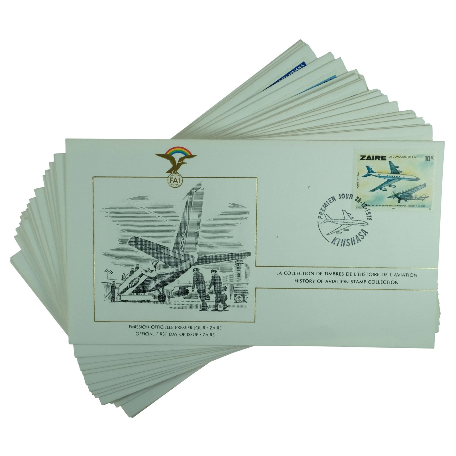History of Aviation First Day Covers DC in Mint condition, As issued (20 different) (1 of 1)