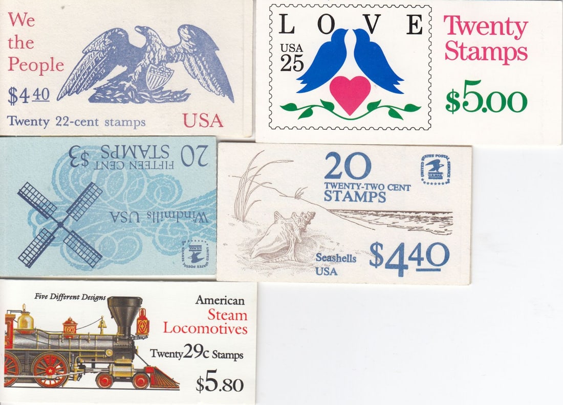 U.S.A. 1990s Stamp Booklets all missing at least one stamp otherwise in Mint Condition (15 items) - 2