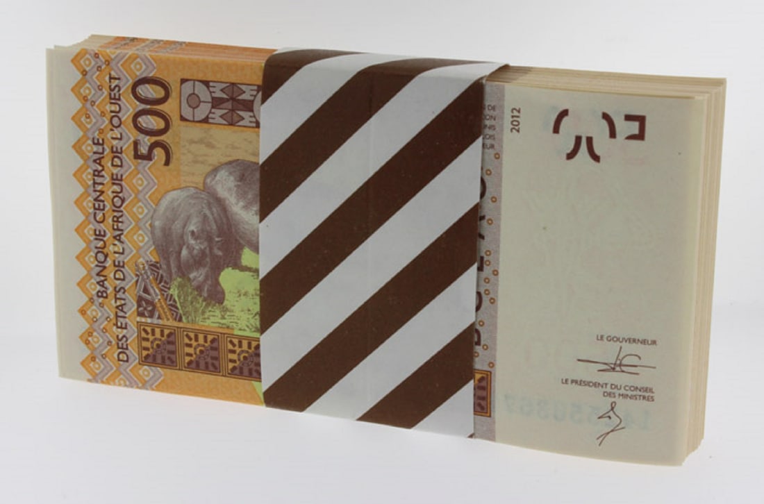West African States 2012 500 Francs Bundle, Uncirculated (100 notes) - 2