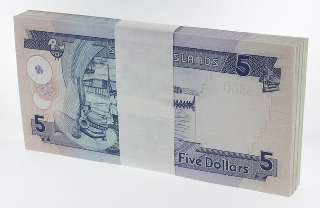 Solomon Islands (2006) Five Dollar Bundle, Uncirculated (100 notes) - 2