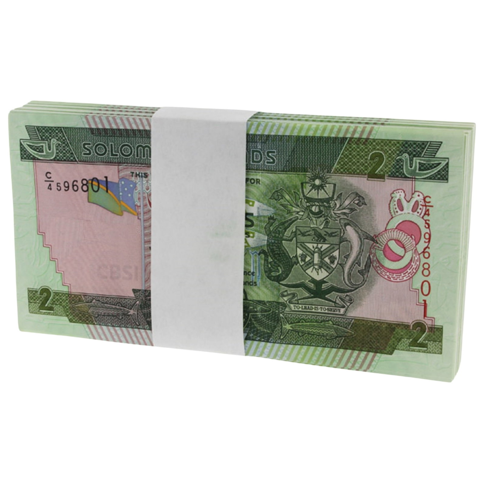 Solomon Islands (2006) Two Dollar Bundle, Uncirculated (100 notes): Pick# 25. Hard to find Condition O(riginal) P(aper) Q(uality) Medium Coins, Monies & Stamps Exhibited Paper Money, World