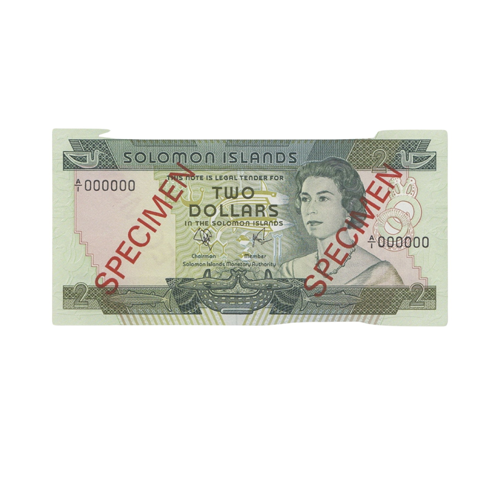 Solomon Islands (1977) $2 'Specimen', Uncirculated: Like Pick# 5 : Serial# A1 000000 Condition Original Paper Quality Medium Coins, Monies & Stamps