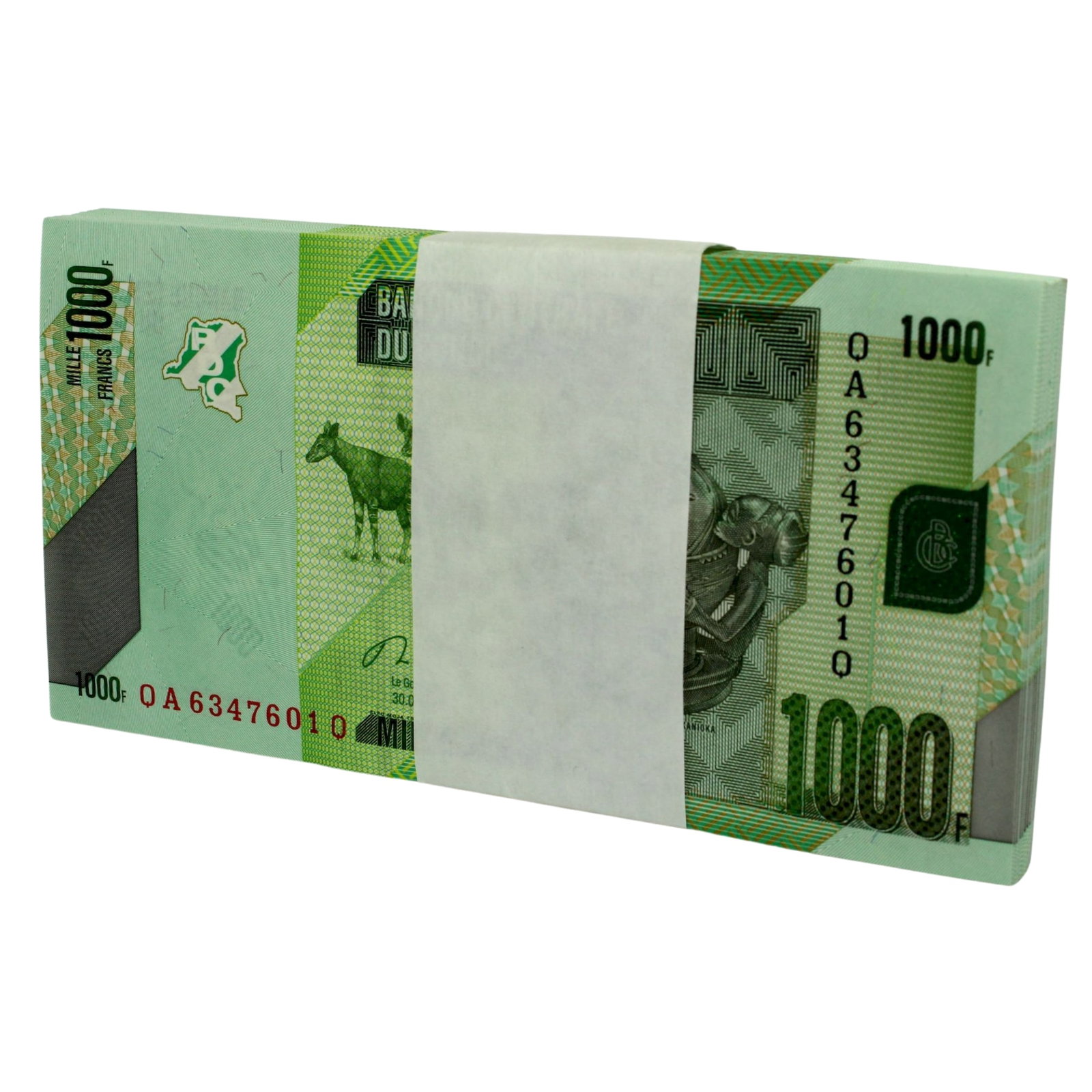 Congo 1000 Franc (2013), Uncirculated (Bundle of 100): Hard to source Condition O(riginal) P(aper) Q(uality) Medium Coins, Monies & Stamps Exhibited Paper Money, Africa