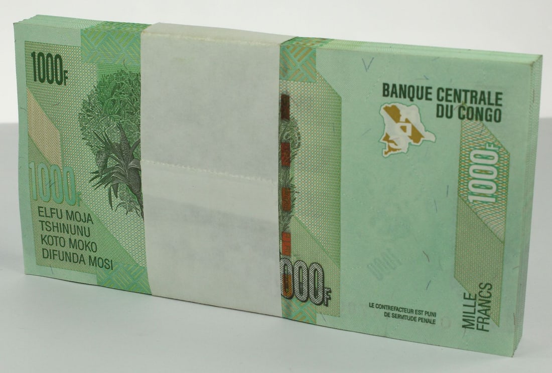 Congo 1000 Franc (2013), Uncirculated (Bundle of 100) - 2