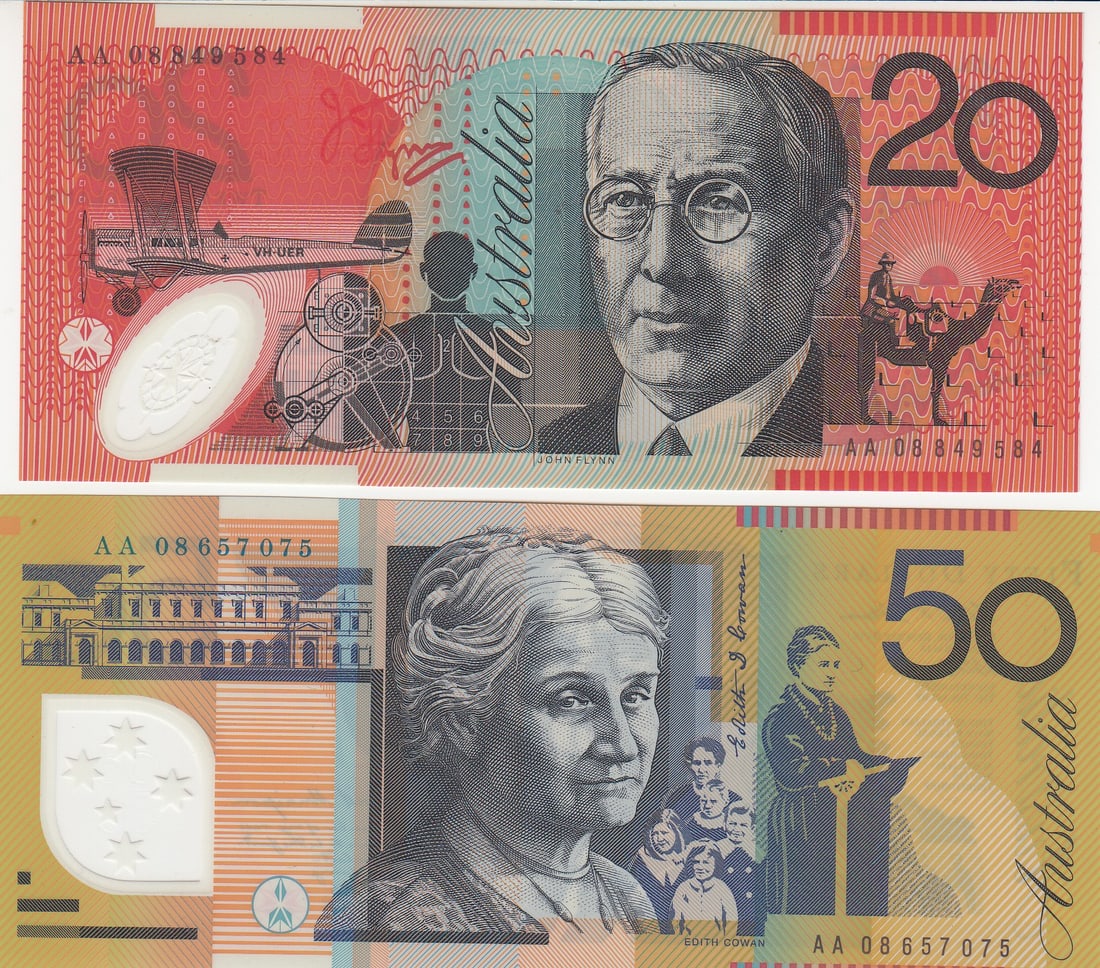 Australia 'Stevens - Henry' First Prefix $5, $10, $20, $50 & $100 (2008), Uncirculated - 4