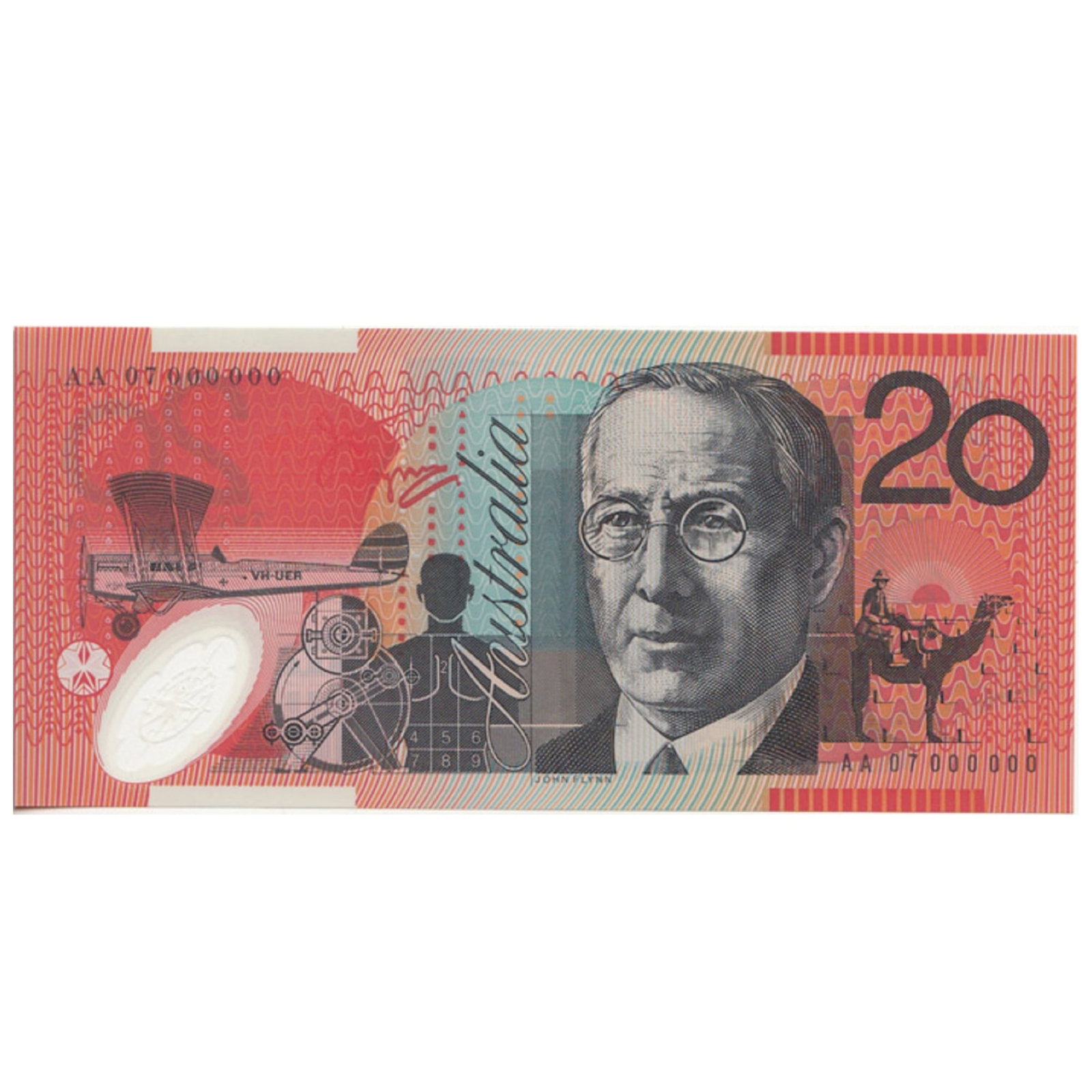 Australia 'Stevens - Henry' Unique First Prefix - Specimen Serial AA07 000000 $20 (2007), Unc: Ex the Reserve Bank Governor's Specimen Sheet (40) Medium Paper Money, Australia & New Zealand