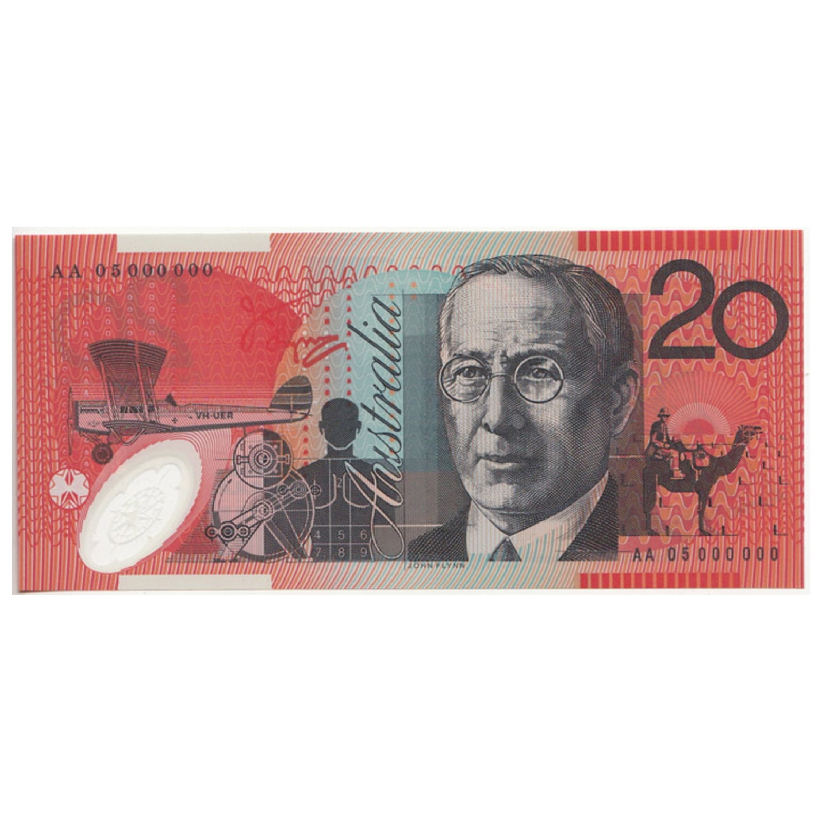 Australia 'MacFarlane - Henry' Unique First Prefix - Specimen Serial AA05 000000 $20 (2005), Unc: Ex the Reserve Bank Governor's Specimen Sheet (40) Medium Coins, Monies & Stamps Exhibited Paper Money, Australia & New Zealand