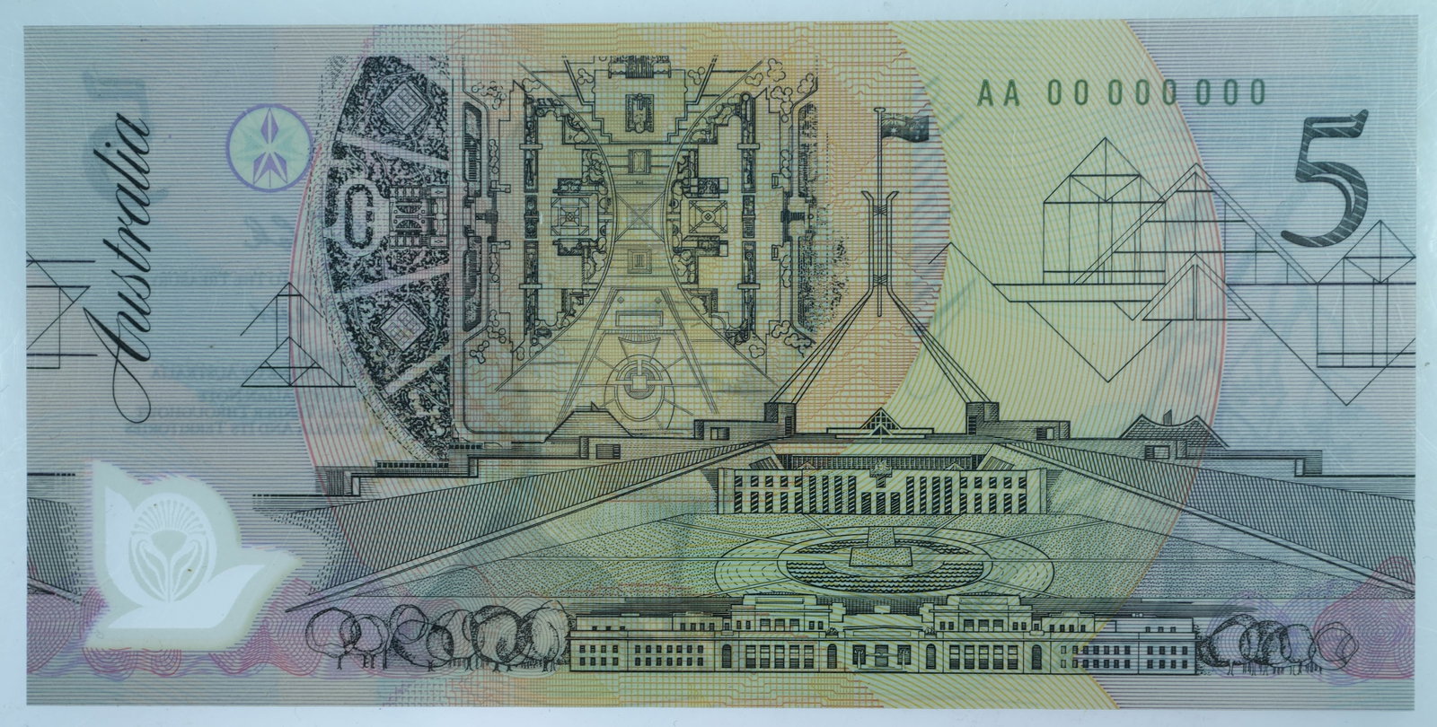 Australia AA00 000000 $5 (1992) & AA97 000000 (1997) Specimen Serial $5's, Uncirculated (2 notes) - 2