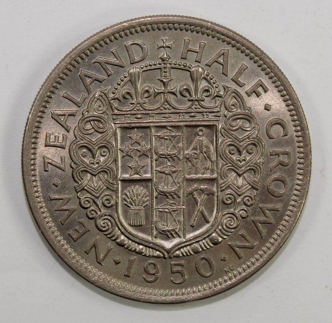 New Zealand 1950 Halfcrown, Choice Uncirculated: . Medium Coins, Australia & New Zealand