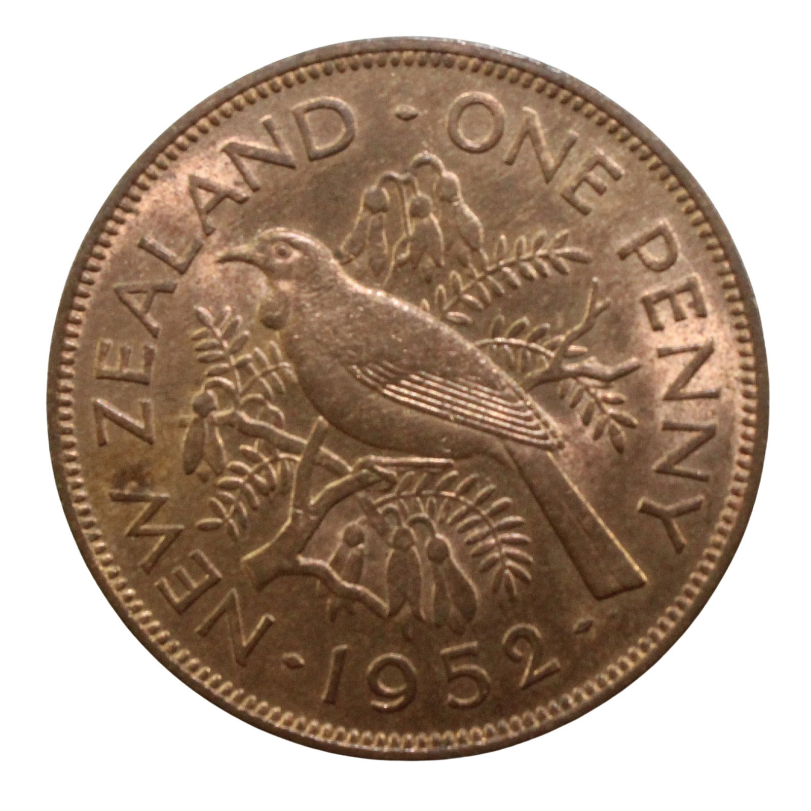 New Zealand 1952 Penny, Choice Uncirculated with plenty of Mint Red: George VI Medium Coins, Monies & Stamps Exhibited Coins, Australia & New Zealand
