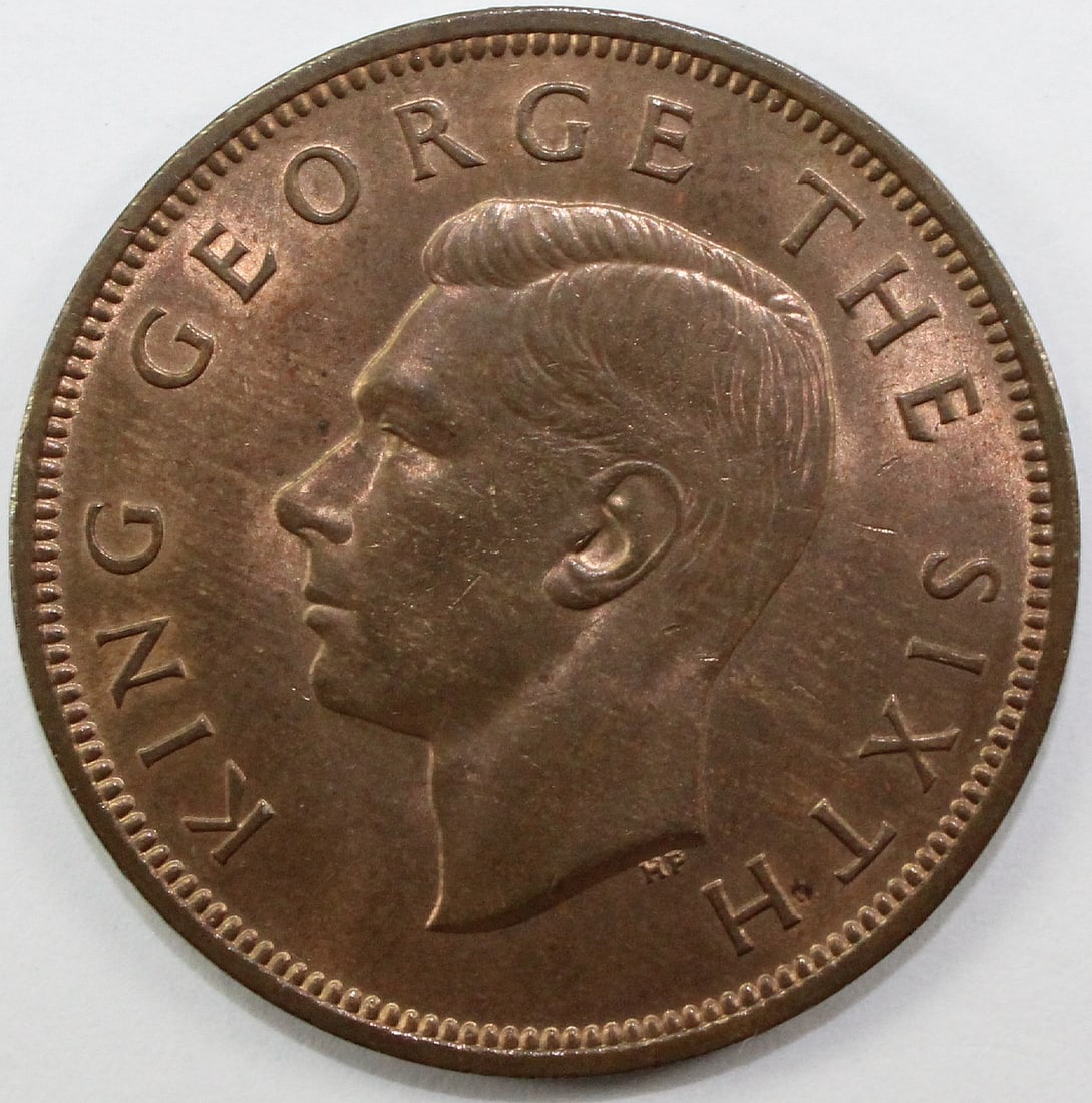 New Zealand 1952 Penny, Choice Uncirculated with plenty of Mint Red - 2