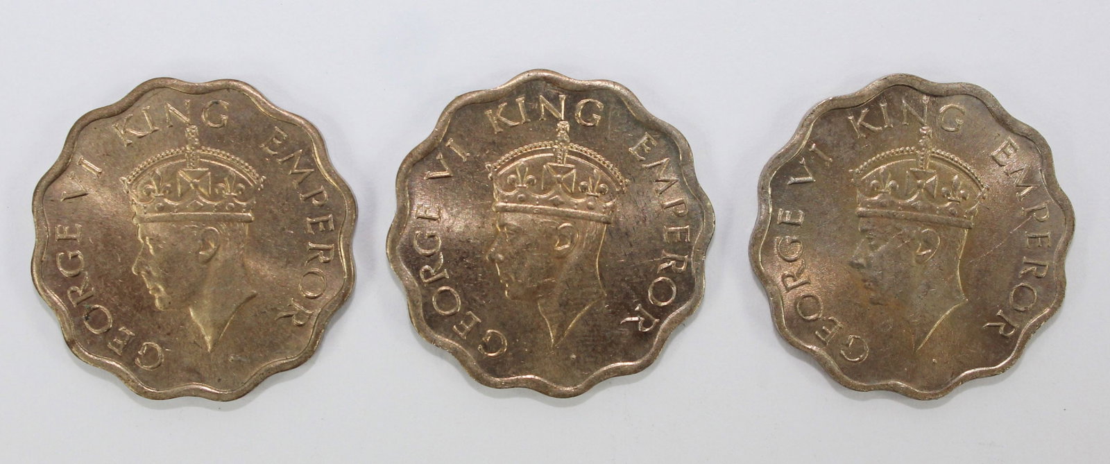 India (British) 1940 (B) Anna, Brilliant Uncirculated (3 coins) - 2