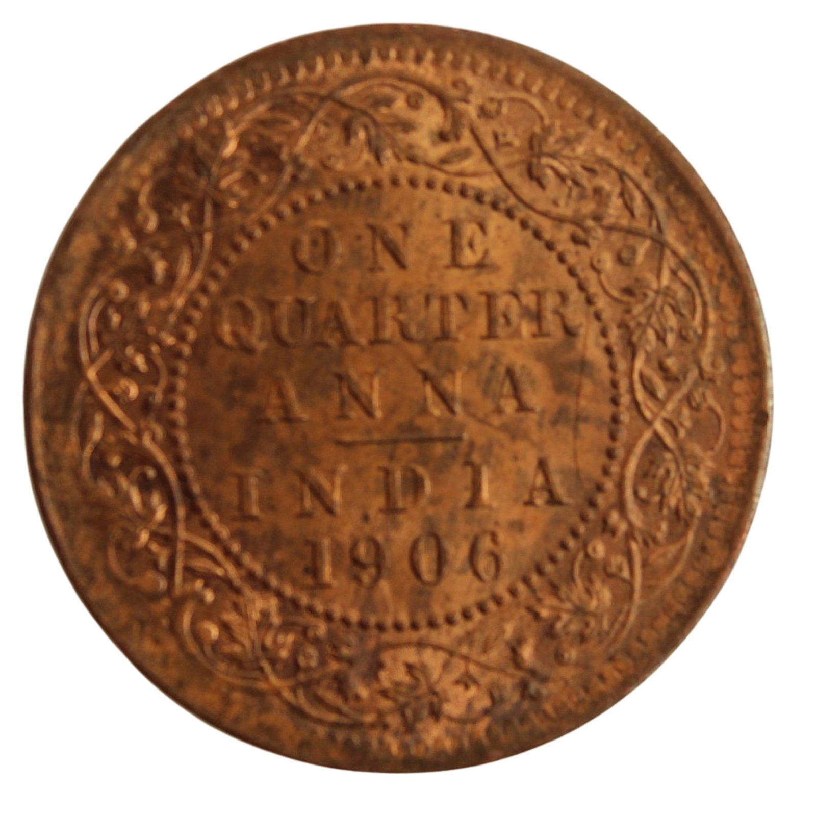 India (British) 1906 Bronze 1/4 Anna, Choice Uncirculated: Edward VII Medium Coins, Monies & Stamps