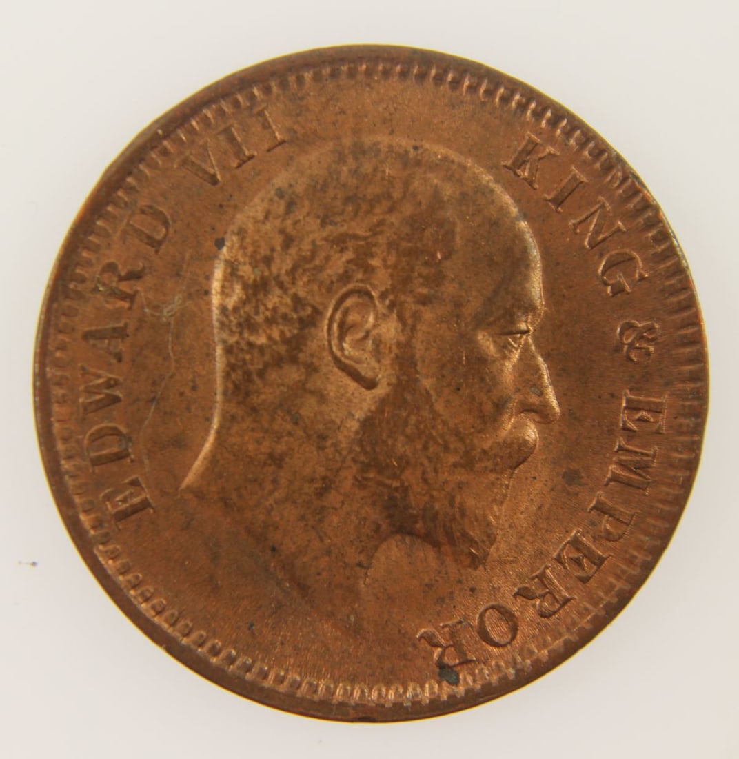India (British) 1905 Bronze 1/4 Anna, Choice Uncirculated - 2