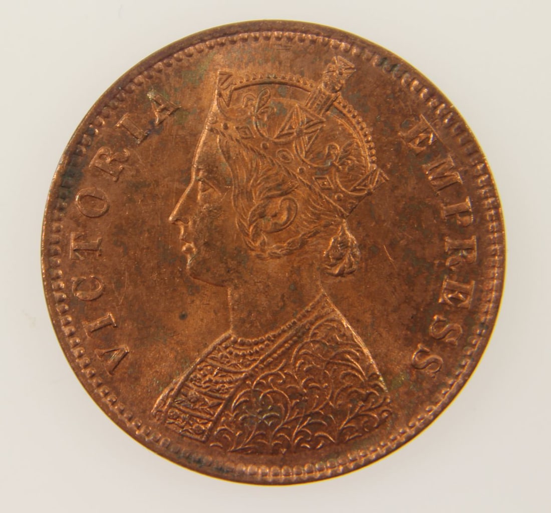 India (British) 1894 (C) Bronze 1/4 Anna, Lustrous Uncirculated - 2