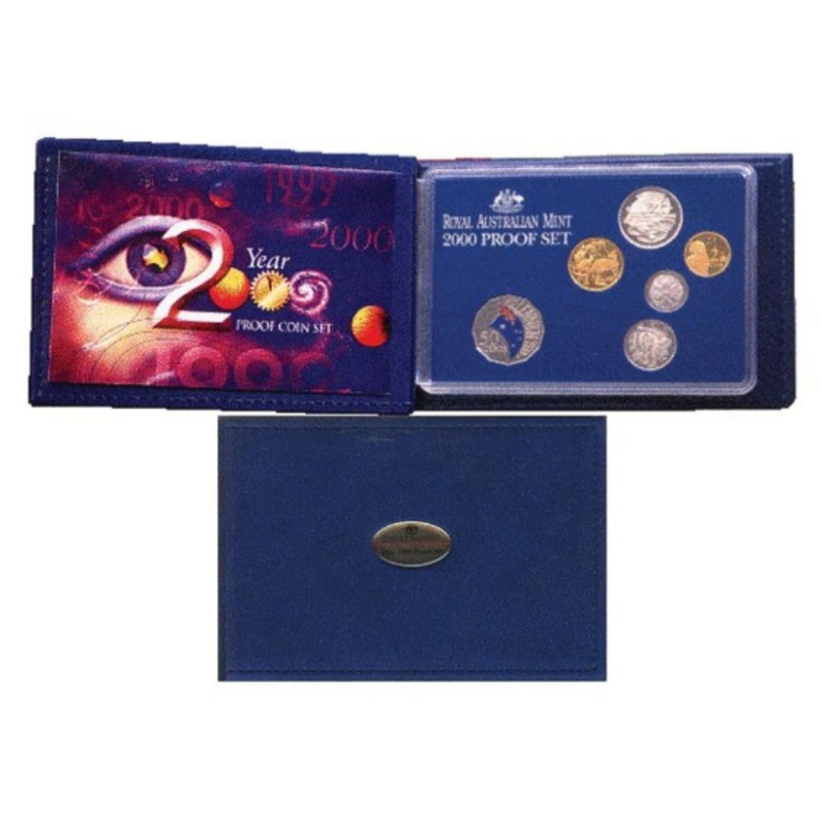 Australia 2000 'Millennium' Proof Set, FDC (6 coins): Includes Coloured 50c Coin Medium Coins, Monies & Stamps Exhibited Coins, Australia & New Zealand