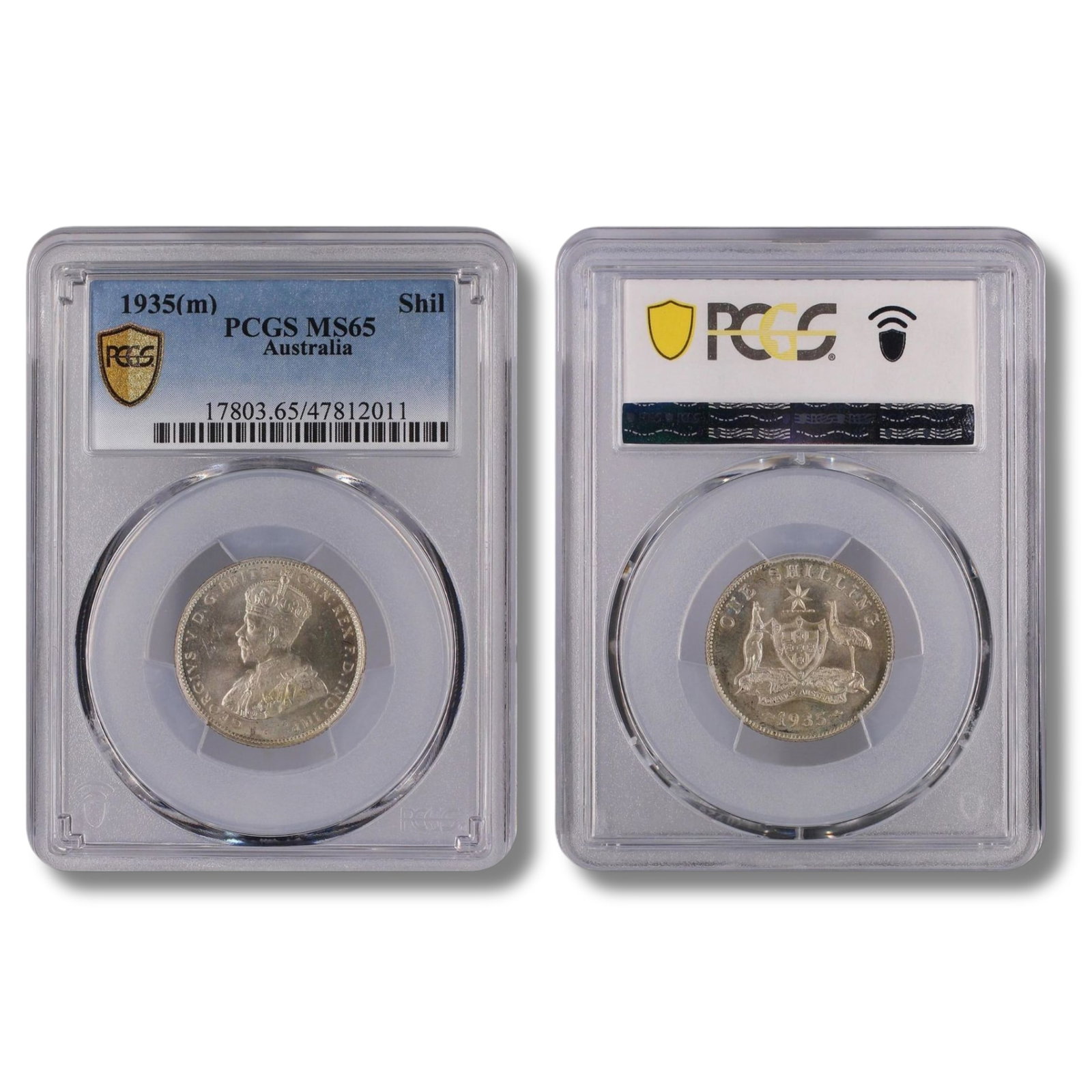 Australia 1935 Shilling, PCGS MS65: Population 11 / Higher 6 Medium Coins, Monies & Stamps Exhibited Coins, Australia & New Zealand