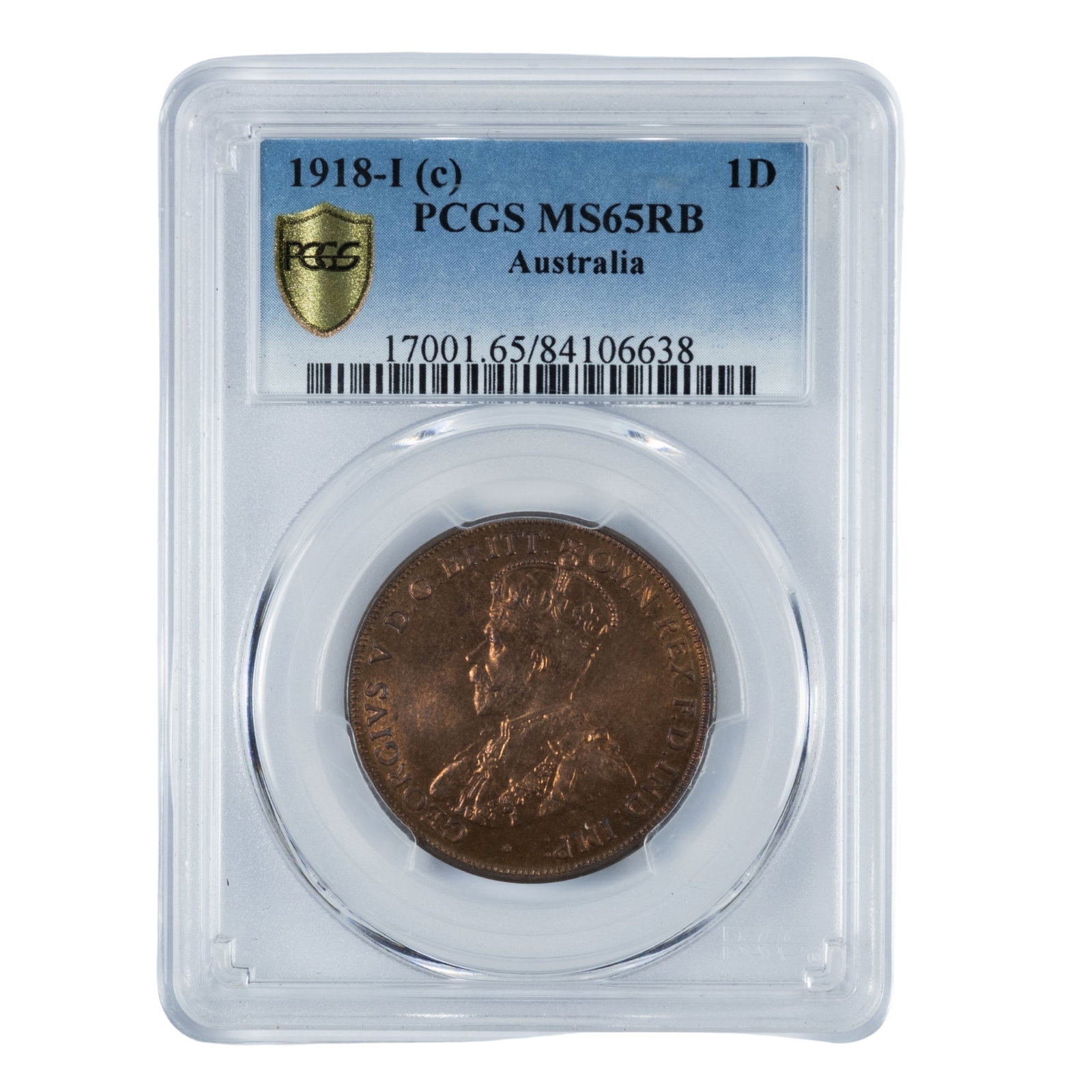 Australia 1918 I Penny, PCGS MS65 RB (Top of the Pops) - 2