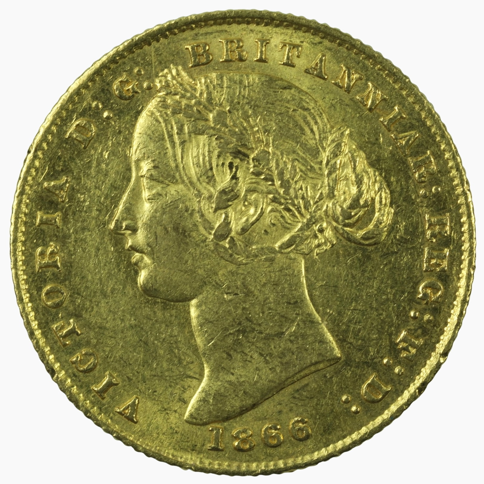 Australia 1866 Sydney Mint Sovereign, about Uncirculated: Australia's first Gold deposits were discovered at Ophir in the Bathurst Region of NSW in 1851 leading to the striking of the iconic Sydney Mint Sovereigns from 1855 to 1870. Size AGW 0.2354 Troy oz M