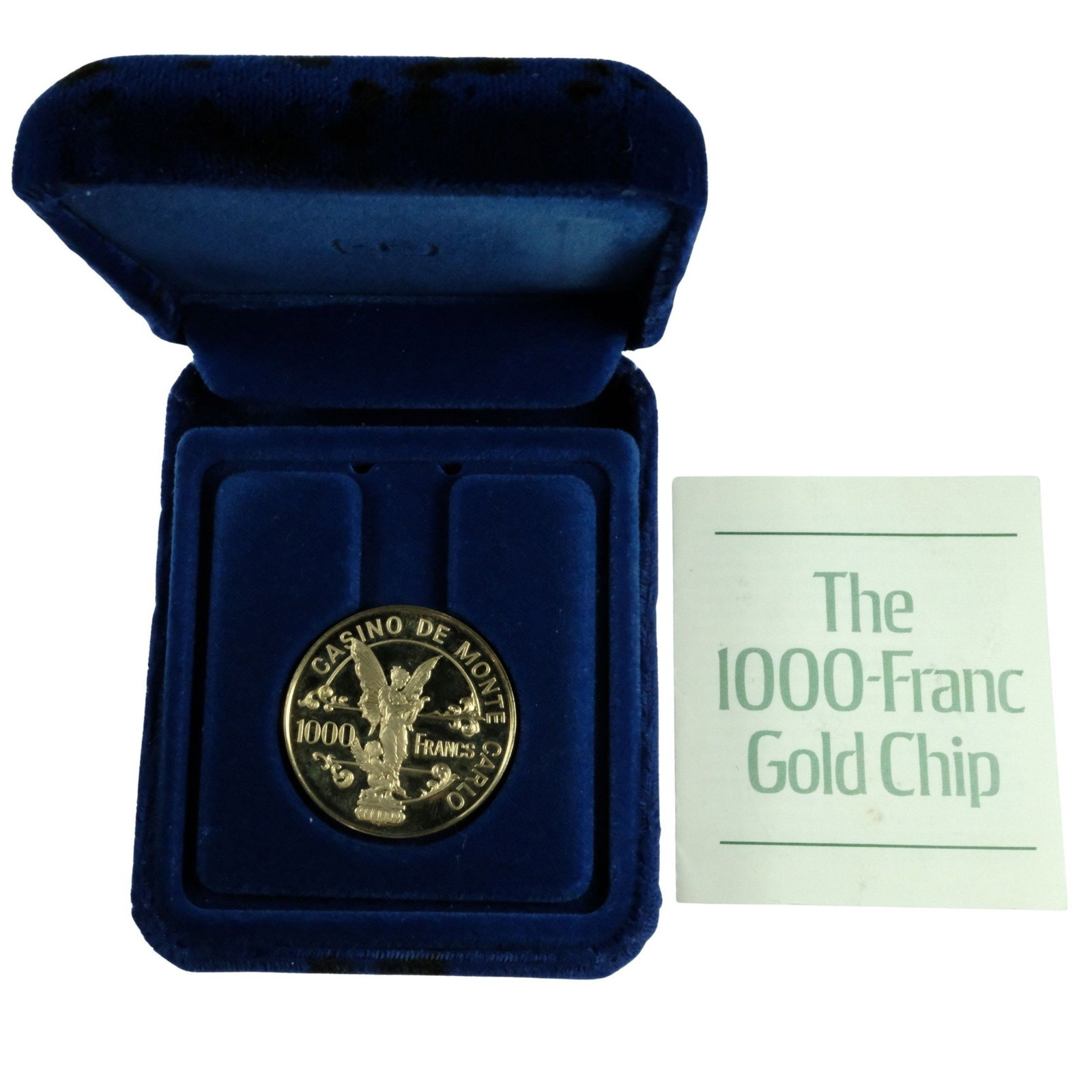 Monte Carlo Casino Gold (500) Proof 1000 Franc Poker Chip, FDC (1 of 5)