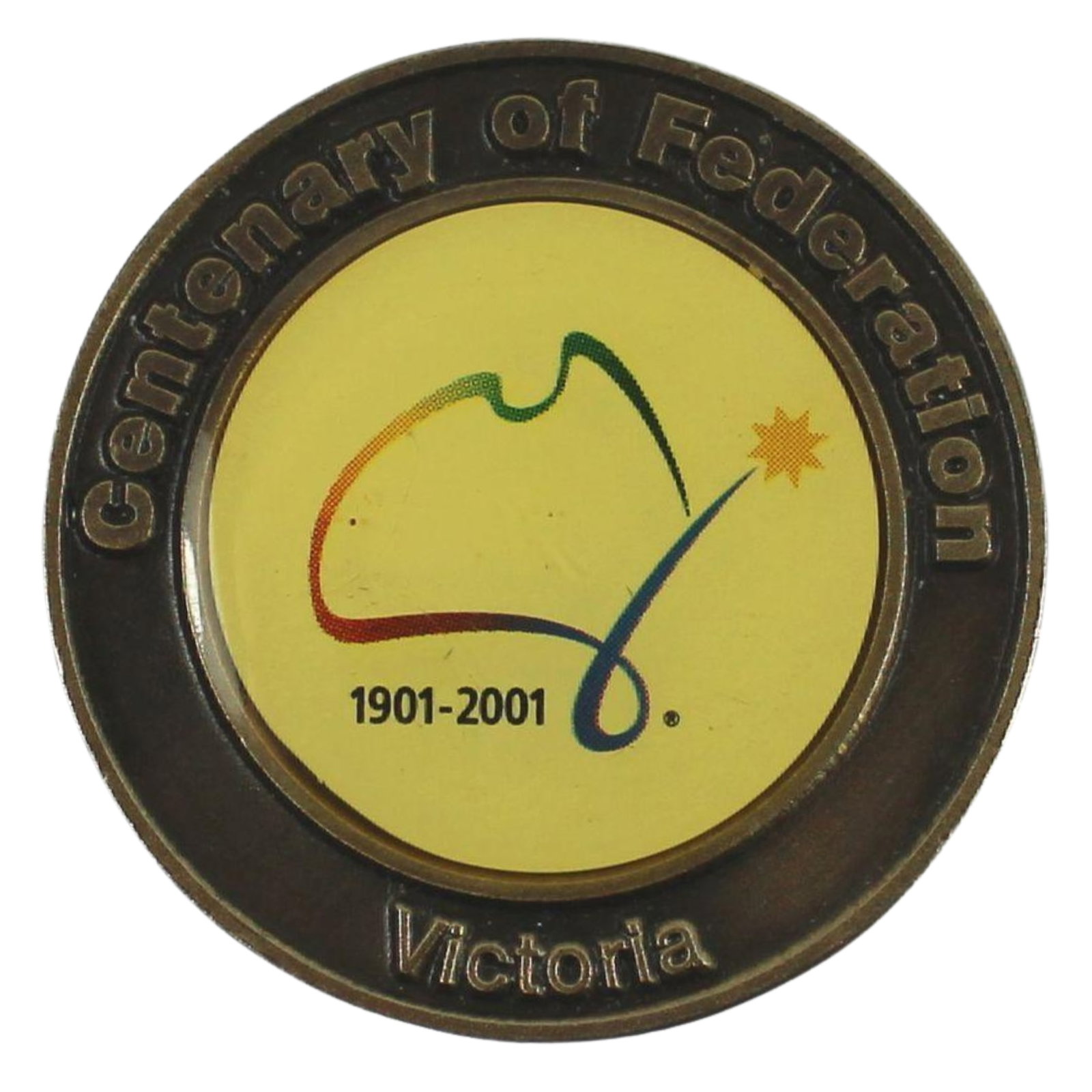 Australia Victoria 1901 - 2001 Centenary of Federation Medal, Uncirculated: . Size Diameter 40 mm Medium Coins, Monies & Stamps