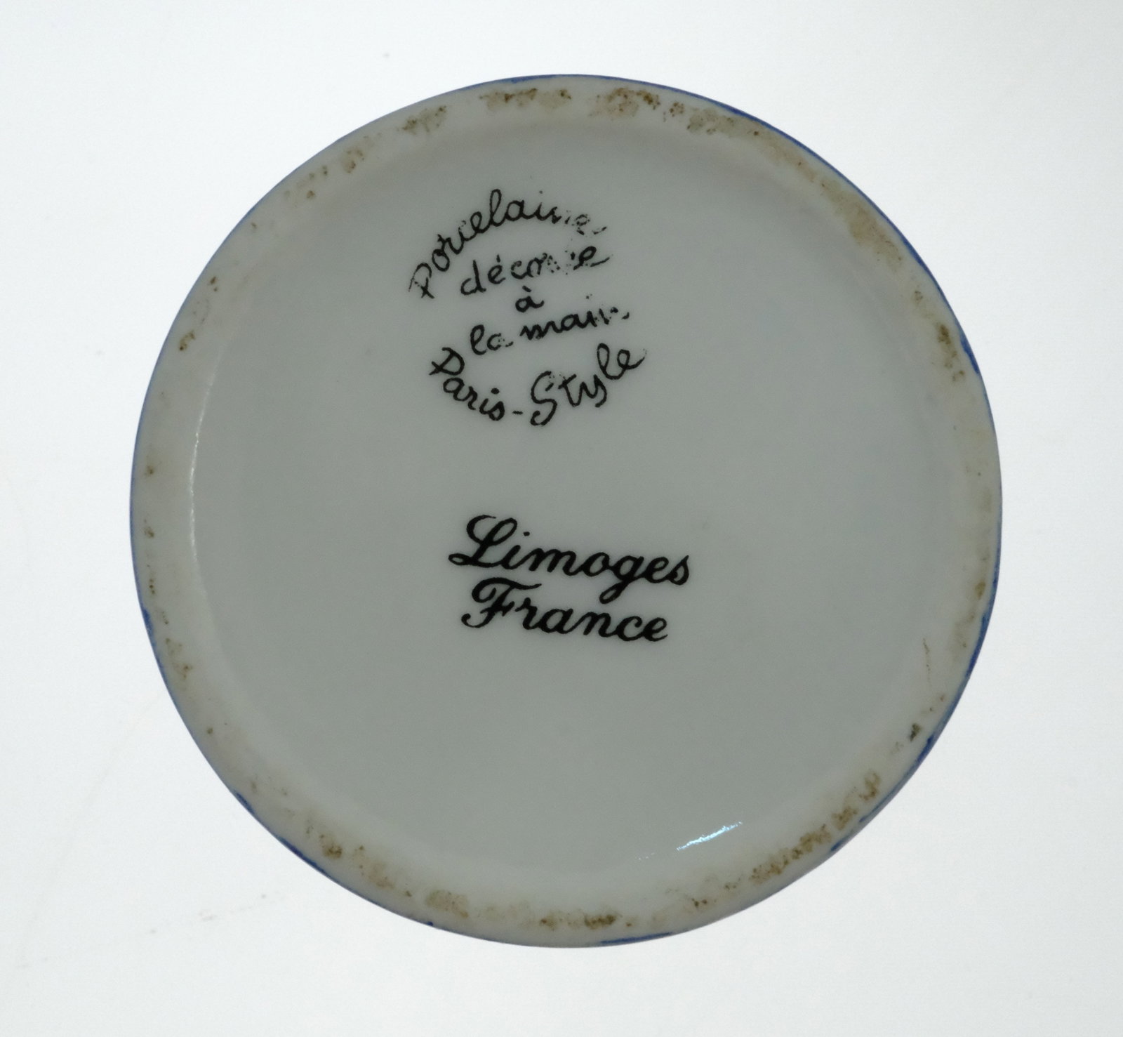 Limoge hinged-top Hand Painted Enamel Porcelain Drum Box - 4