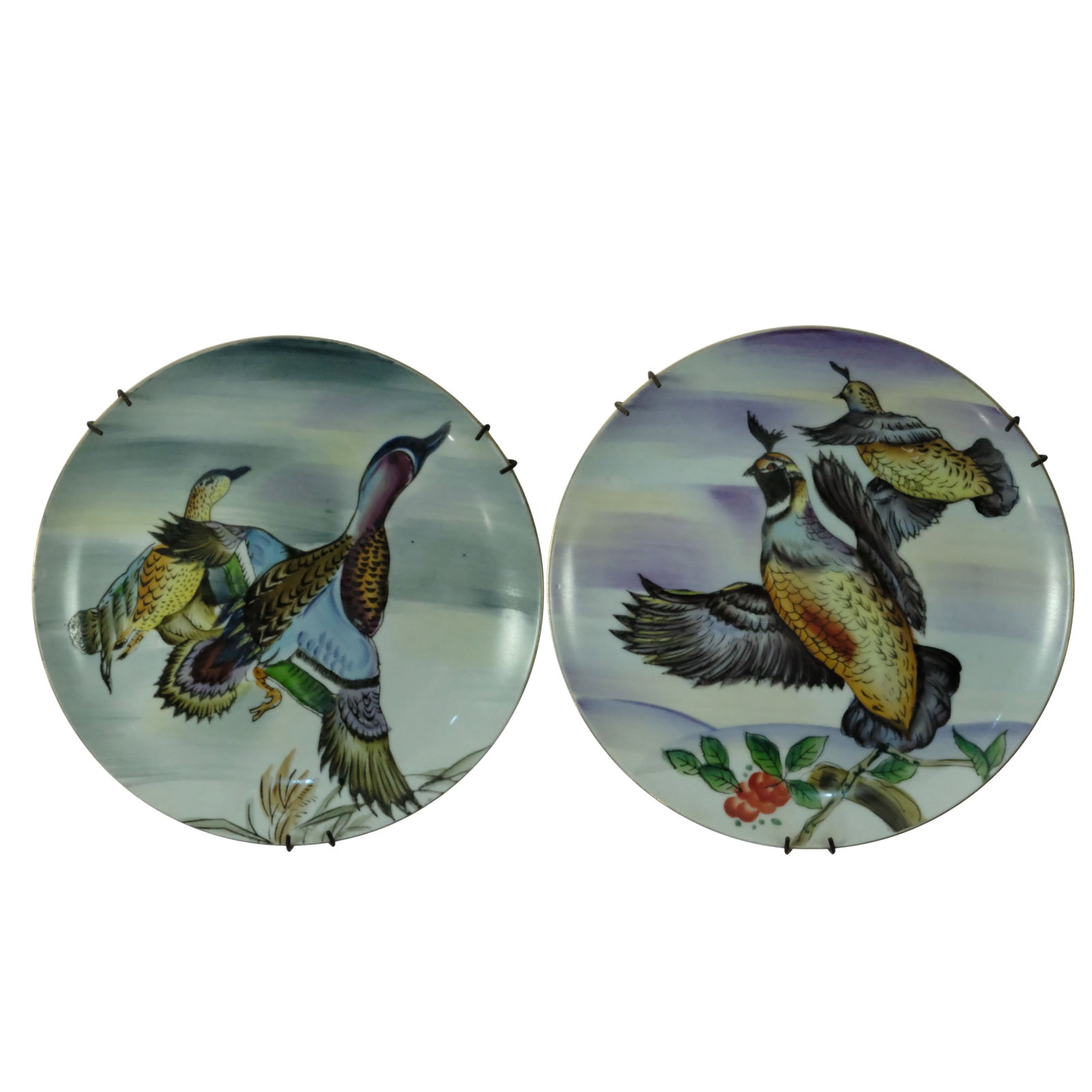 Japanese Hand-painted Wall Plates with Bird Designs (2 items) (1 of 5)